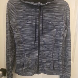 Striped Blue Zip-Up Hoodie